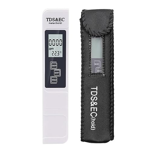ZGJIAJU Wassertester PH-Meter 0,01 PH Hochpräziser Wasserqualitätstester Mit 0-14 PH-Messbereich TDS-Wasserqualitätstester TDS&EC LCD-Wasser(White TDS Meter) von ZGJIAJU