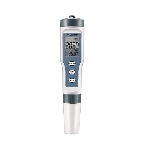 ZGJIAJU Wassertester Professionelles PH-Messgerät 4/3 In 1 TDS/Temp/EC PH-Wasserqualitätstesterstift Leitfähigkeitsdetektor Monitor Reinheitsmesswerkzeug(EZ-9901 3 IN 1) von ZGJIAJU
