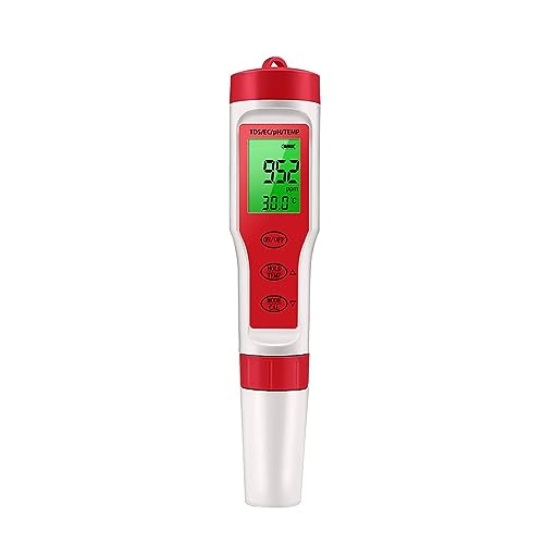 ZGJIAJU Wassertester Professionelles PH-Messgerät 4/3 In 1 TDS/Temp/EC PH-Wasserqualitätstesterstift Leitfähigkeitsdetektor Monitor Reinheitsmesswerkzeug(EZ-9908 4 IN 1) von ZGJIAJU