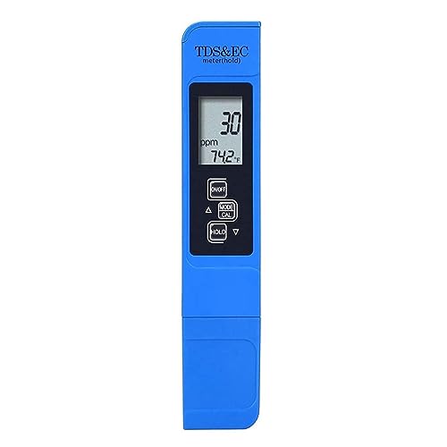 ZGJIAJU Wassertester TDS-Messgerät, Digitaler Wasserqualitätstester, 0–14 PH-Messgerät, Tester 0–9990 Ppm, TDS- Und EC-LCD-Wasserreinheit, PPM, Aquariumfilter(TDS1 with Battery) von ZGJIAJU