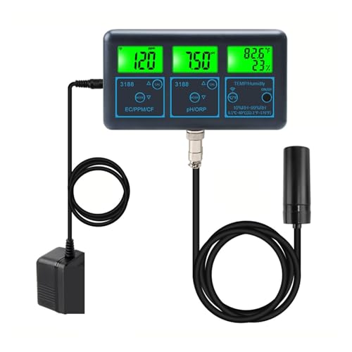 ZGJIAJU Wassertester Tuya WiFi Wasserqualitätstester PH/ORP/EC/PPM/CF/Feuchtigkeit/Temperatur Wasseranalysator Aquakultur Schwimmbad(7) von ZGJIAJU
