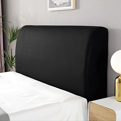 Kopfteilbezug für Doppelbett, elastisch, Kopfschutz, elastisch, All-in-One-Stil, mit europäischem Soft-Cover, waschbar, Kopfteil Schwarz 190-210 cm von ZGLCQSGY