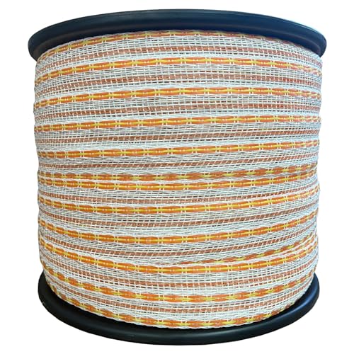 Weidezaunband Premium - weiß/gelb/orange - 200 m, 20 mm, 6+4+2 Niro - Kombiband von ZGM