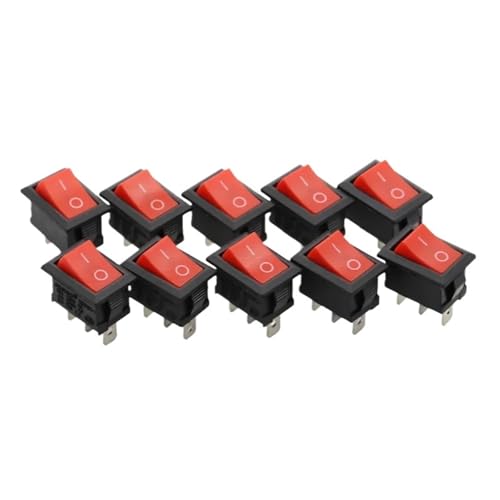 ZGPOSQKZSC 10PCS 2D3P-RED 15 * 21mm SPST On/Off Boat Rocker Switch 6A 250V KCD1 KCD1-101 von ZGPOSQKZSC