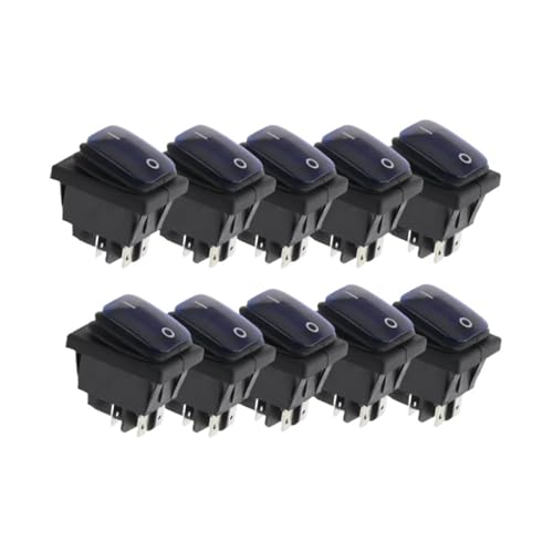 ZGPOSQKZSC 10PCS 2D4P-BLUE 220V KCD4 Latching Switch Four Feet ON OFF Red Green With Lights 4PIN von ZGPOSQKZSC