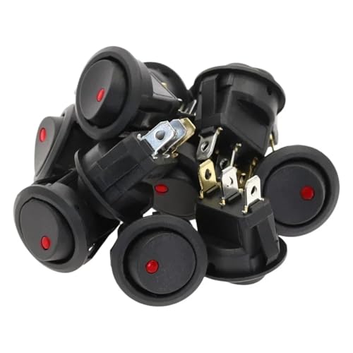 ZGPOSQKZSC 10Pcs red 12V 3 pins ON-OFF led Rocker Switch LED illuminated Car Dashboard Dash Toggle von ZGPOSQKZSC