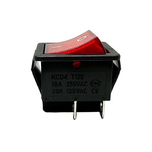 ZGPOSQKZSC 1PC KCD4-201N-4P-R 220V Red LED Light 28X21mm 4 Pins DPST ON OFF Power Rocker Switch 15A 250VAC von ZGPOSQKZSC