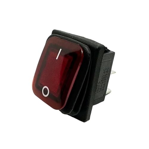 ZGPOSQKZSC 1PC KCD4-201NF-4P-R 220V Red LED 28X21mm ON-OFF 4 Pins DPST Power Rocker Switch 15A/250VAC von ZGPOSQKZSC