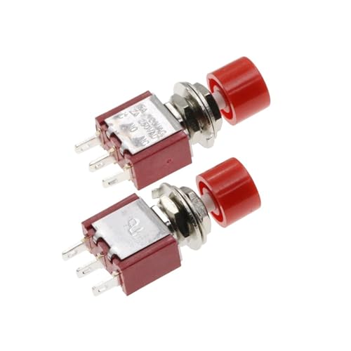 ZGPOSQKZSC 1PCS 3Pin C-NO-NC 6MM Momentary Automatic Push Button Switch ON-(ON) 2A 250VAC/5A 120VAC (Red) von ZGPOSQKZSC