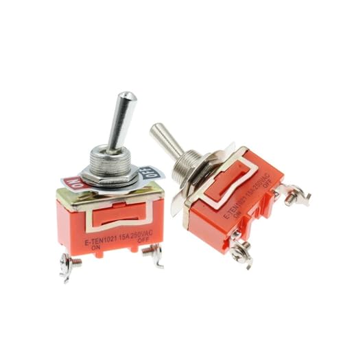 ZGPOSQKZSC 1PCS ON-OFF 15A 250V Toggle Switch 2 Pin Toggle Flick Switch Light Metal SPST E-TEN1021 von ZGPOSQKZSC