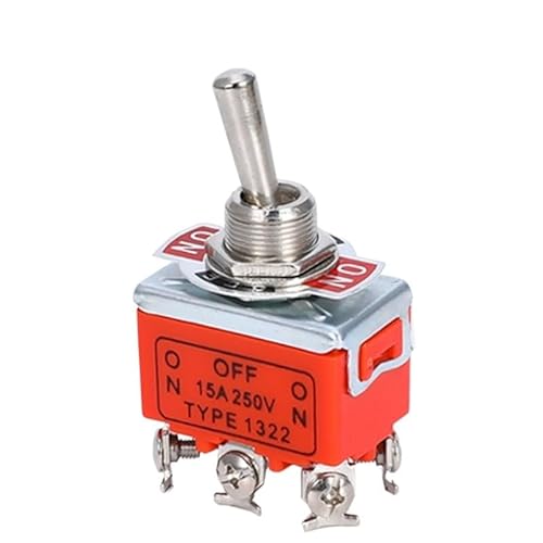 ZGPOSQKZSC 1pc 15A 250V SPST E-TEN1322 6PIN ON-OFF-ON Toggle Switch Self-locking von ZGPOSQKZSC