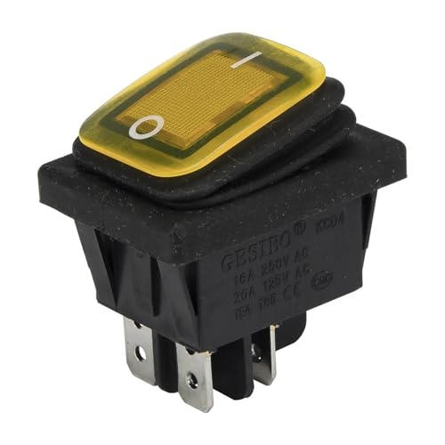 ZGPOSQKZSC 1pc yellow 220V Boat rocker switch KCD4-2X1N perforate 29 x 22 mm 4 pin ON - OFF power switch von ZGPOSQKZSC