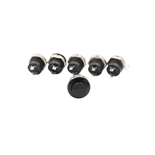 ZGPOSQKZSC 1pcs Black Momentary SPST NO Round Cap Push Button Switch AC 6A/125V 3A/250V 6color R13-507 push button von ZGPOSQKZSC