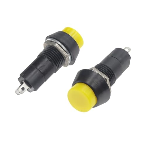 ZGPOSQKZSC 1pcs yellow Momentary PBS-11A 12mm Push Button Switch Latching Switchs 1A 250V AC 2PIN PBS-11B von ZGPOSQKZSC