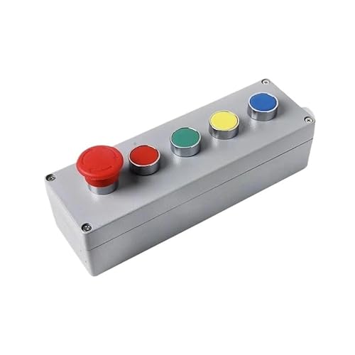 ZGPOSQKZSC 5P Emergency Reset Push Button Rotary Switch Control Box With Cover Momentary Reset Start Stop NO NC von ZGPOSQKZSC