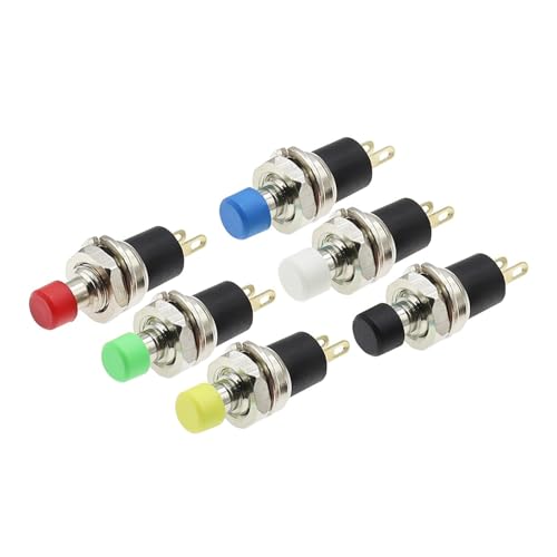 ZGPOSQKZSC 6PCS Gold Plating Auto Lock yellow PBS-110 7MM Momentary Push Button Switch Press The Reset Switch von ZGPOSQKZSC