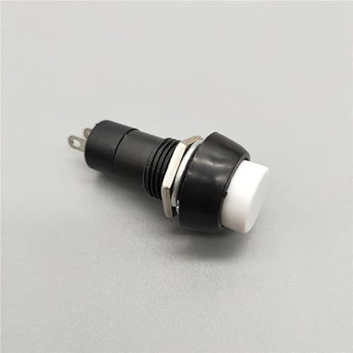 ZGPOSQKZSC 6Pcs 12mm PBS-11A Self-locking Push Button WHITE Switch 3A 250V AC 2PIN von ZGPOSQKZSC