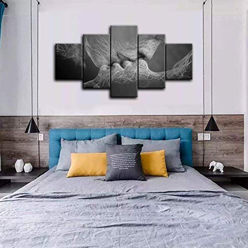 ZGQ Wandbild Schlafzimmer Erotisch, Wandbild 5 Teilig Drucke Auf Leinwand Kunstdruck Modern Wandbilder Wanddekoration Design Wand Bild Für Zuhause Büro Moderne Dekoration von ZGQ