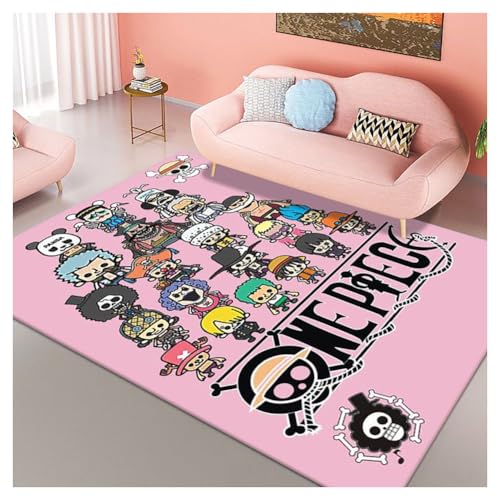 ZGQSW 3D-Druck Teppiche Teppich Cartoon Anime One Piece Teppich Wohnzimmer Schlafzimmer Kinderzimmer Bett Bodenmatte Computer Stuhl Matte Bereich Teppich (Color : #1, Size : 100x160cm) von ZGQSW