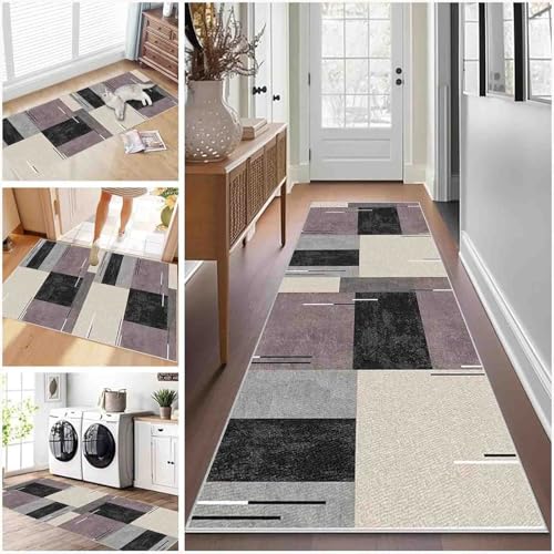 ZGQSW Teppich Läufer Flur Küche rutschfest Waschbarer Küchenläufer für Kurzflor Schlafzimmer Flurteppich Eingangsbereich Wohnzimmer Korridor (436-a,120 x 220 cm) von ZGQSW
