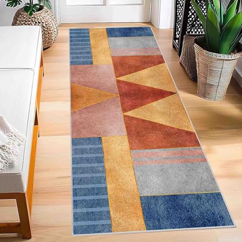 ZGQSW Teppich Läufer Flur Küche rutschfest Waschbarer Küchenläufer für Kurzflor Schlafzimmer Flurteppich Eingangsbereich Wohnzimmer Korridor (440-a,90 x 350 cm) von ZGQSW