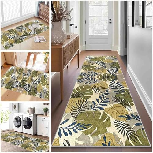 ZGQSW Teppich Läufer Flur Küche rutschfest Waschbarer Küchenläufer für Kurzflor Schlafzimmer Flurteppich Eingangsbereich Wohnzimmer Korridor (441-a,50 x 80 cm) von ZGQSW