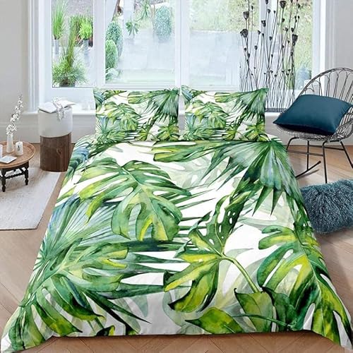 ZGRTZH Bettwäsche 140 x 200 Grüne Pflanzen Bettbezug mit Reißverschluss Bettbezug Set 3 Teilig Weiche Angenehme Mikrofaser Bettwäsche-Sets und 2 Kissenbezug 80 x 80 cm ZGRTZH Bettwäsche 140 x 200 Grüne Pflanzen Bettbezug mit Reißverschluss Bettbezug Set 3 Teilig Weiche Angenehme Mikrofaser Bettwäsche-Sets und 2 Kissenbezug 80 x 80 cm von ZGRTZH
