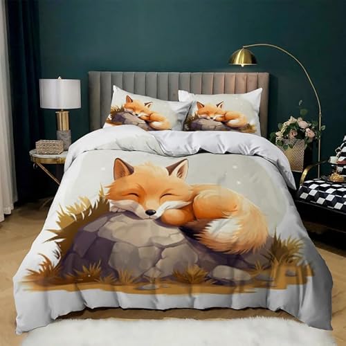 ZGRTZH Bettwäsche 140 x 200 Pferd Fuchs Bettbezug mit Reißverschluss Bettbezug Set 3 Teilig Weiche Angenehme Mikrofaser Bettwäsche-Sets und 2 Kissenbezug 80 x 80 cm ZGRTZH Bettwäsche 140 x 200 Pferd Fuchs Bettbezug mit Reißverschluss Bettbezug Set 3 Teilig Weiche Angenehme Mikrofaser Bettwäsche-Sets und 2 Kissenbezug 80 x 80 cm von ZGRTZH