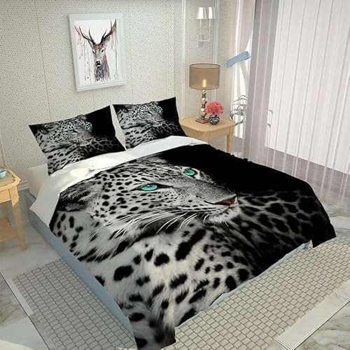 ZGRTZH Bettwäsche 155 x 200 Leopard Bettbezug mit Reißverschluss Bettbezug Set 3 Teilig Weiche Angenehme Mikrofaser Bettwäsche-Sets und 2 Kissenbezug 80 x 80 cm ZGRTZH Bettwäsche 155 x 200 Leopard Bettbezug mit Reißverschluss Bettbezug Set 3 Teilig Weiche Angenehme Mikrofaser Bettwäsche-Sets und 2 Kissenbezug 80 x 80 cm von ZGRTZH