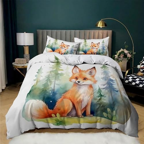 ZGRTZH Bettwäsche 160 x 200 Fuchs Bettbezug mit Reißverschluss Bettbezug Set 3 Teilig Weiche Angenehme Mikrofaser Bettwäsche-Sets und 2 Kissenbezug 80 x 80 cm ZGRTZH Bettwäsche 160 x 200 Fuchs Bettbezug mit Reißverschluss Bettbezug Set 3 Teilig Weiche Angenehme Mikrofaser Bettwäsche-Sets und 2 Kissenbezug 80 x 80 cm von ZGRTZH