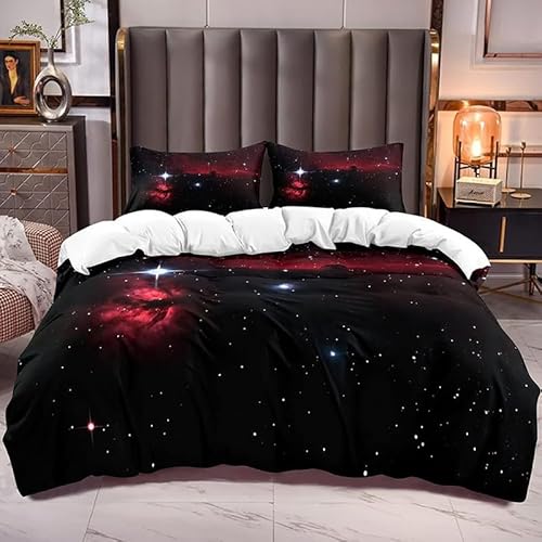 ZGRTZH Bettwäsche 180 x 200 Stern Bettbezug mit Reißverschluss Bettbezug Set 3 Teilig Weiche Angenehme Mikrofaser Bettwäsche-Sets und 2 Kissenbezug 80 x 80 cm von ZGRTZH