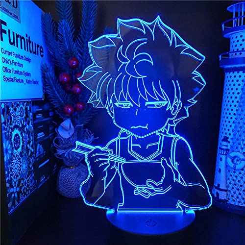 ZGSBT 3D-Illusionslampe LED-Nachtlicht Hunter × Hunter Anime Vision Nachtlampe Touch Sensor Bunte Schlafzimmer Dekor Tischleuchte Kinder Kind Geschenke von ZGSBT