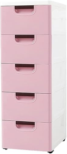 ZGSSOPTU 20 cm Spaltschrank Schubladenart Kunststoff Küchenregal Badezimmer Spaltschrank (Hellrosa, 4 Ebenen) von ZGSSOPTU