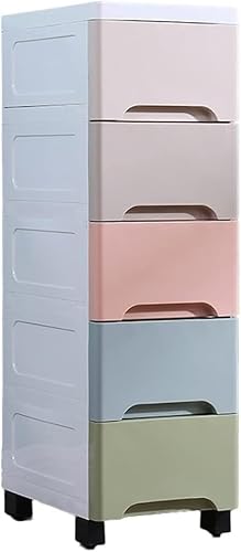 ZGSSOPTU 25 cm breiter Spalt, Aufbewahrungsschrank, Schublade, schmaler Schrank, Badezimmer, Küche, Regal (gemischte Farben, 7 Ebenen) von ZGSSOPTU