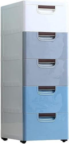 ZGSSOPTU 30 cm Spaltschrank Schubladenart Kunststoff Küchenregal Badezimmer Spaltschrank (Blau, 7 Ebenen) von ZGSSOPTU