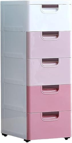 ZGSSOPTU 30 cm Spaltschrank Schubladenart Kunststoff Küchenregal Badezimmer Spaltschrank (Rosa, 3 Ebenen) von ZGSSOPTU