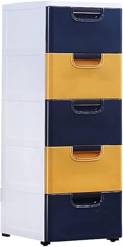 ZGSSOPTU 30 cm Spaltschrank Schubladenart Kunststoff Küchenregal Badezimmer Spaltschrank (dunkelgrün-gelb, 4 Ebenen) von ZGSSOPTU