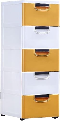 ZGSSOPTU 30 cm Spaltschrank Schubladenart Kunststoff Küchenregal Badezimmer Spaltschrank (gelb-weiß, 7 Ebenen) von ZGSSOPTU