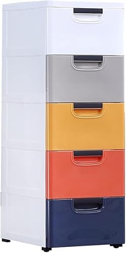 ZGSSOPTU 30 cm Spaltschrank Schubladenart Kunststoff Küchenregal Badezimmer Spaltschrank (gemischte Farben, 6 Ebenen) von ZGSSOPTU