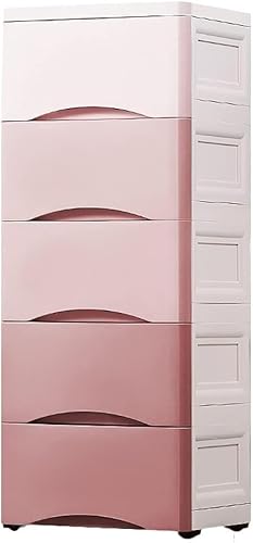 ZGSSOPTU 39 cm dicker Schubladenschrank aus Kunststoff, große Kapazität, Kommode, Aufbewahrungsschrank (Farbverlauf, Rosa, 6 Ebenen) von ZGSSOPTU