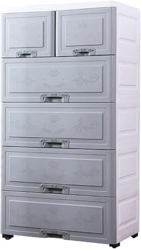 ZGSSOPTU 57 cm dicker Schubladenschrank, Kunststoff, Kleiderschrank, Haushaltskommode, große Kapazität, Aufbewahrungsschrank, Kommode (Seeblau, 3 Ebenen) von ZGSSOPTU