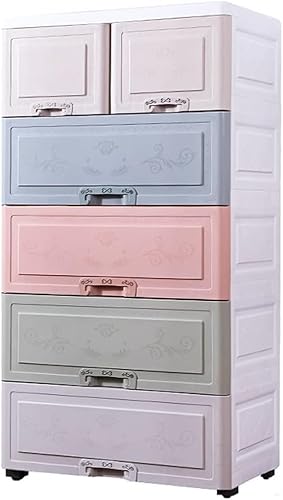ZGSSOPTU 57 cm dicker Schubladenschrank, Kunststoff, Kleiderschrank, Haushaltskommode, große Kapazität, Aufbewahrungsschrank, Kommode (verschiedene Farben, 4 Ebenen) von ZGSSOPTU