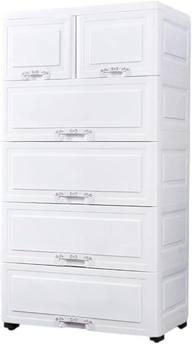 ZGSSOPTU 57 cm dicker Schubladenschrank, Kunststoff, Kleiderschrank, Haushaltskommode, große Kapazität, Aufbewahrungsschrank, Kommode (weiß, 3 Ebenen) von ZGSSOPTU