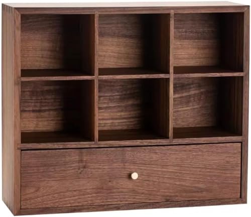 ZGSSOPTU Antikes Regal mit 6 Fächern, Vintage-Stil, Mini-Arbeitsplatte, Massivholz, Teeservice Schränke von ZGSSOPTU