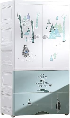 ZGSSOPTU Aufbewahrungsbehälter, geeignet für Wohnzimmer/Schlafzimmer/Kinderzimmer, Doppeltür-Aufhängung (grün, 2 Schubladen) von ZGSSOPTU