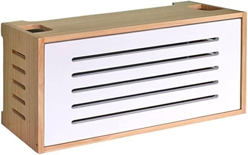 ZGSSOPTU Aufbewahrungsbox aus Holz, für den Schreibtisch, große Massivholz-Steckdosenleiste und Kabelmanagement-Verdeckung, Modem, Holzfarbe ZGSSOPTU Aufbewahrungsbox aus Holz, für den Schreibtisch, große Massivholz-Steckdosenleiste und Kabelmanagement-Verdeckung, Modem, Holzfarbe von ZGSSOPTU