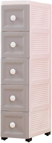 ZGSSOPTU Aufbewahrungskörbe, 18 cm, Spaltschrank, Schublade, Küche, Badezimmer, Kunststoff, schmal (Grau, 6 Ebenen) von ZGSSOPTU