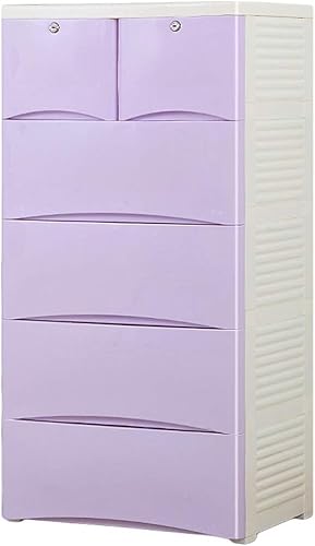 ZGSSOPTU Aufbewahrungskörbe, Kinderschrank, Kunststoff-Schublade, Schließfach, Baby-Kommode (Lavendel, 3 Ebenen) von ZGSSOPTU