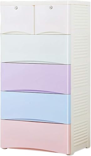 ZGSSOPTU Aufbewahrungskörbe, Kinderschrank, Kunststoff-Schublade, Schließfach, Baby-Kommode (mehrfarbig, 3 Ebenen) von ZGSSOPTU