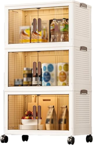 ZGSSOPTU Aufbewahrungskörbe, Kunststoff, Aktenschrank, Faltbox mit Deckel, stapelbare Behälter (70 x 43 x 120 cm) von ZGSSOPTU